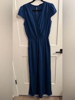 Sleeveless Deep Blue Maxi Jumpsuit